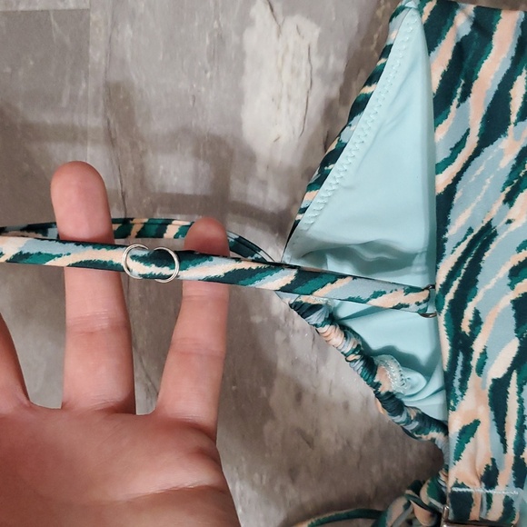 NWOT Seafolly Wild at Heart Drawstring Bralette Bikini Top. Evergreen. 8 US. - Picture 4 of 10